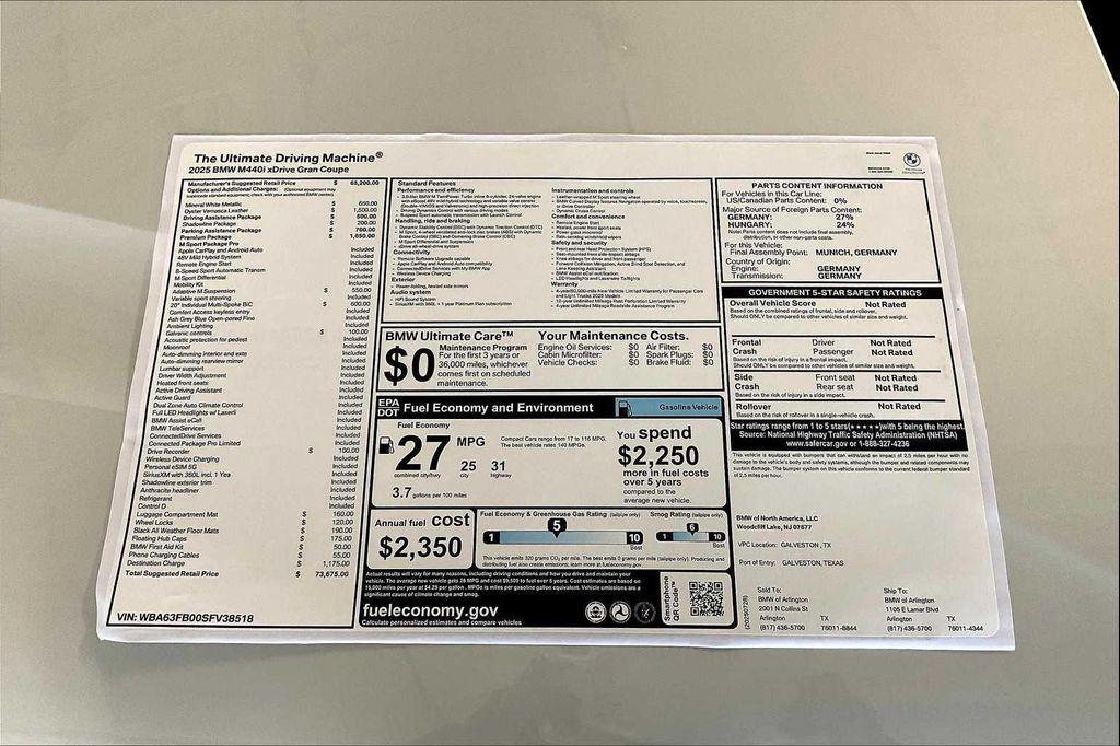 new 2025 BMW M440 car, priced at $73,675