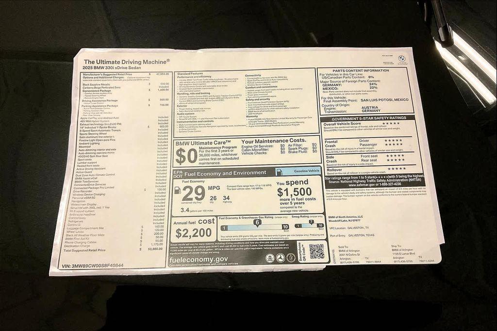 new 2025 BMW 330 car, priced at $53,660