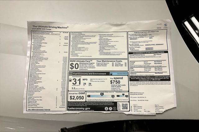 new 2025 BMW 430 car, priced at $59,435