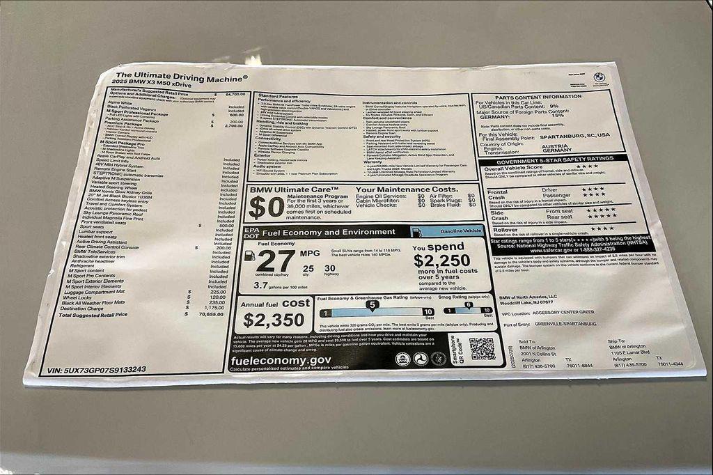 new 2025 BMW X3 car, priced at $70,655