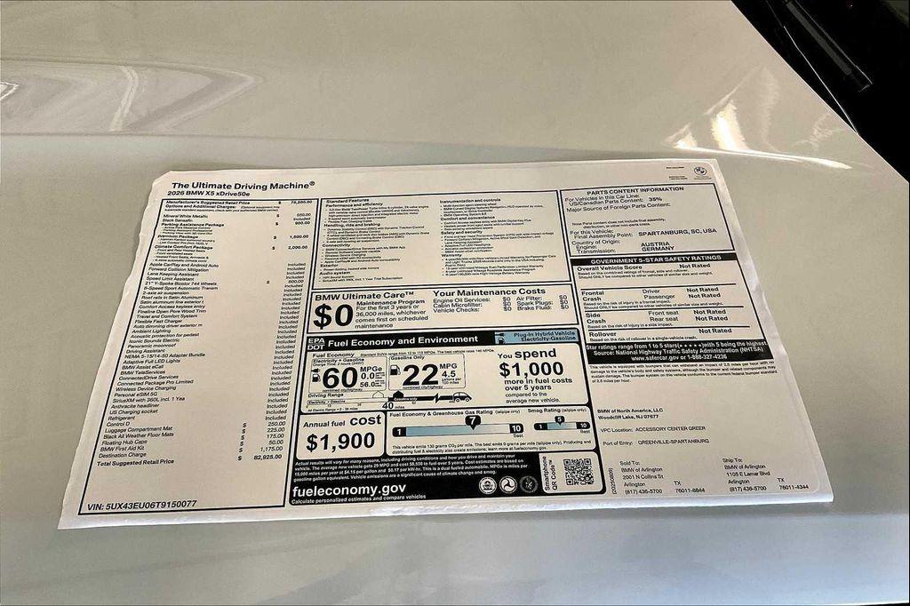 new 2026 BMW X5 PHEV car, priced at $82,925