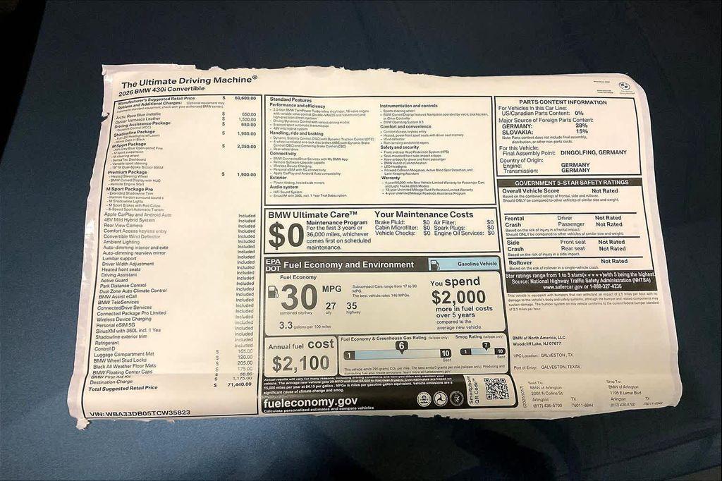 new 2026 BMW 430 car, priced at $71,440