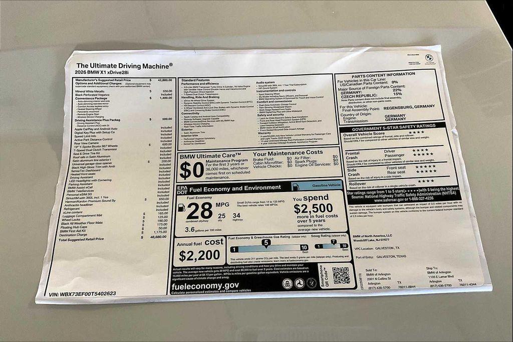 new 2026 BMW X1 car, priced at $48,680