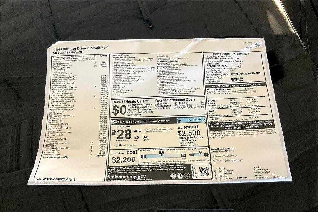 new 2026 BMW X1 car, priced at $49,280