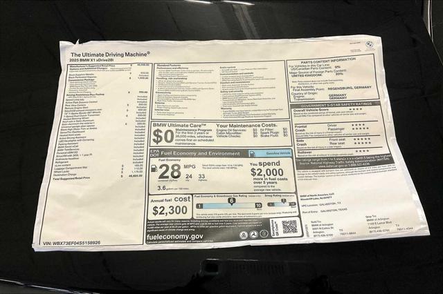 new 2025 BMW X1 car, priced at $46,995
