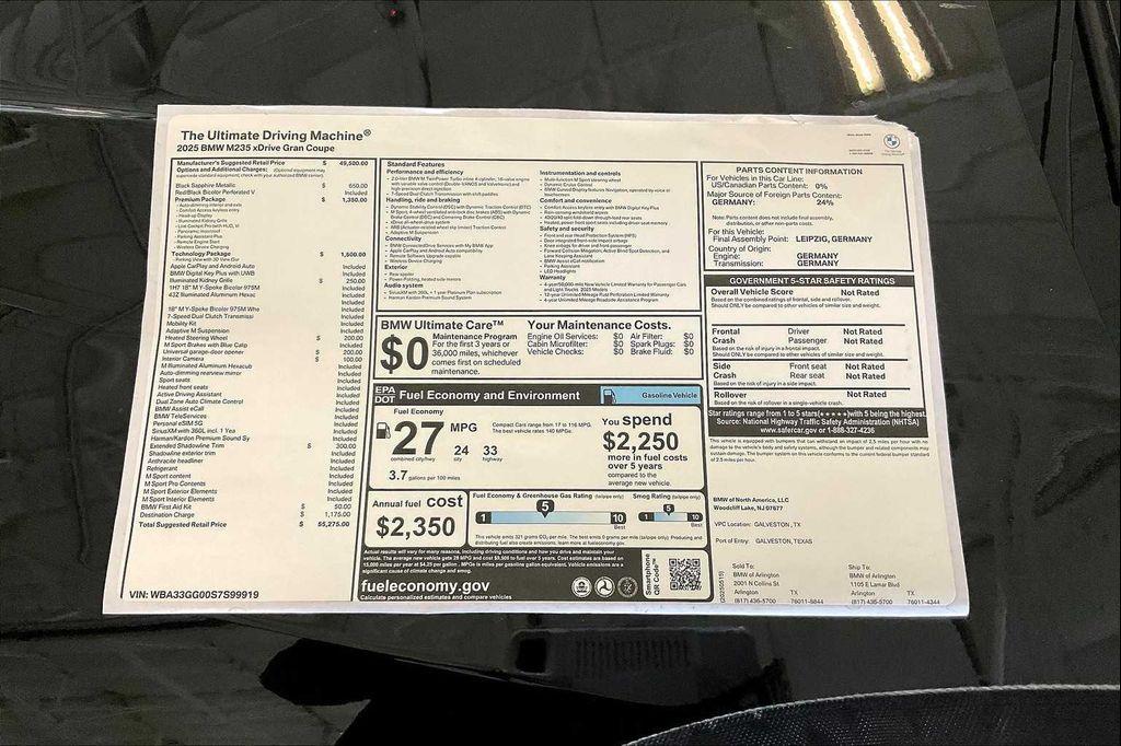 new 2025 BMW M235 Gran Coupe car, priced at $55,275