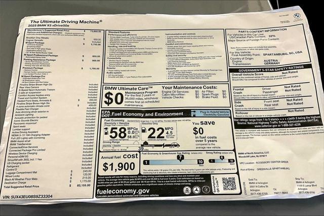 new 2025 BMW X5 PHEV car, priced at $83,155