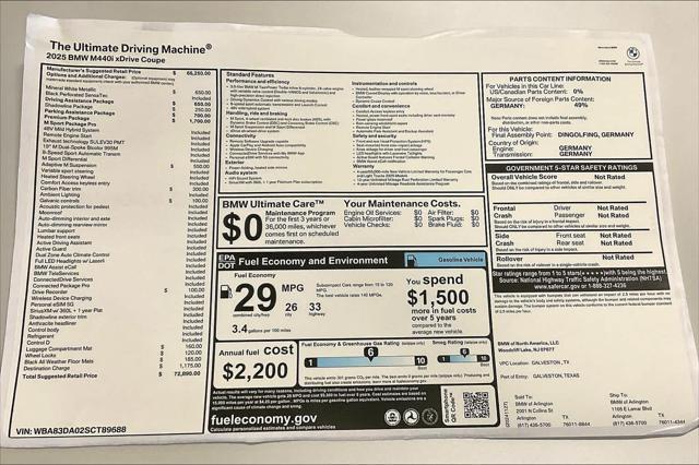 new 2025 BMW M440 car, priced at $72,890