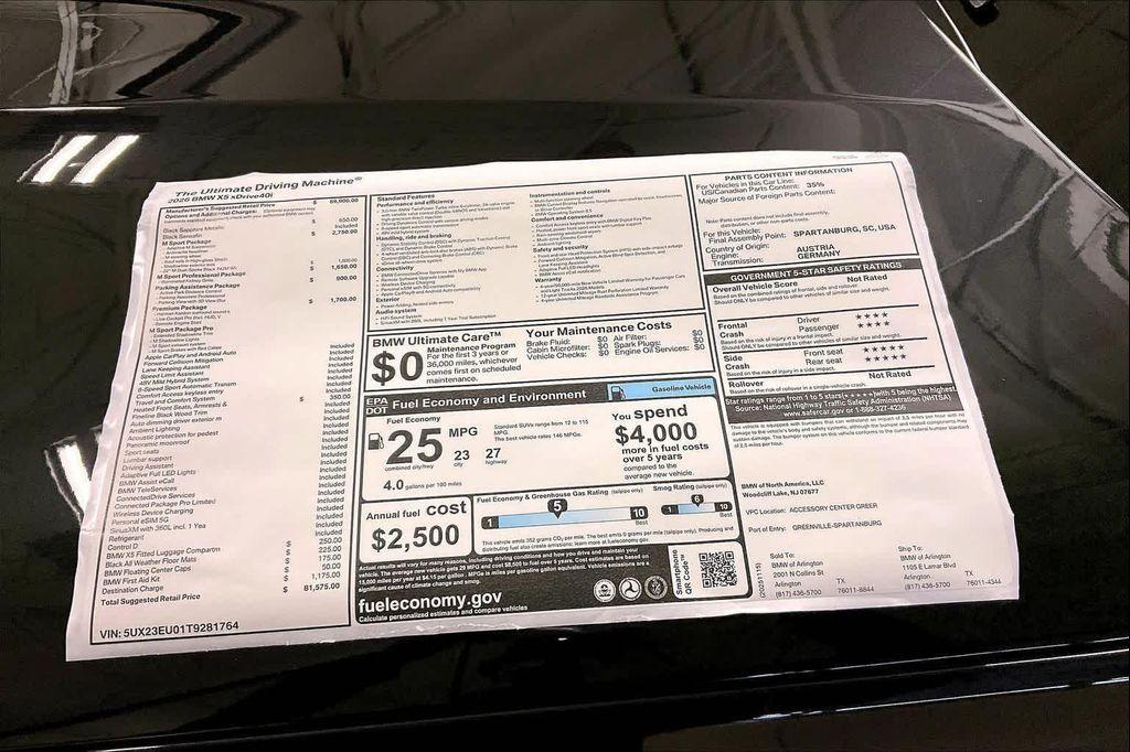 new 2026 BMW X5 car, priced at $81,575