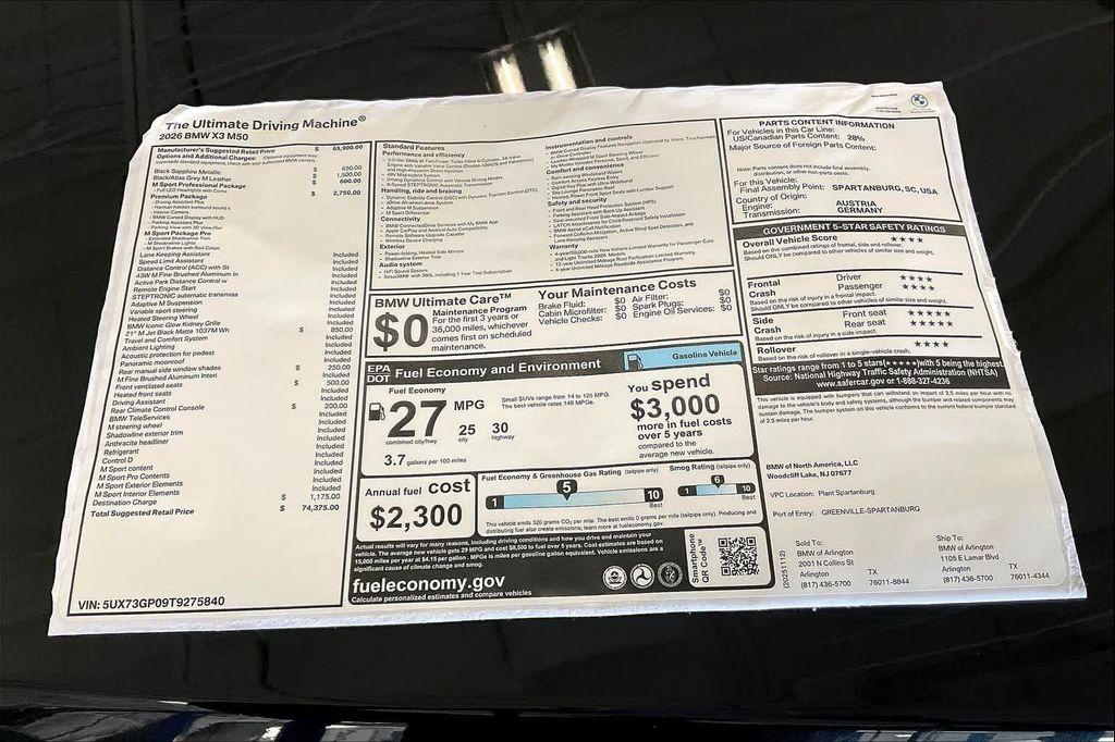 new 2026 BMW X3 car, priced at $74,375