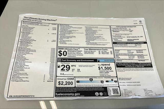 new 2025 BMW X3 car, priced at $58,005