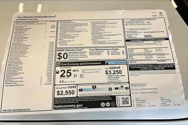 new 2025 BMW X5 car, priced at $74,705