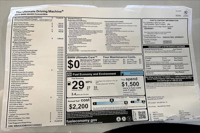 new 2025 BMW M440 car, priced at $79,340