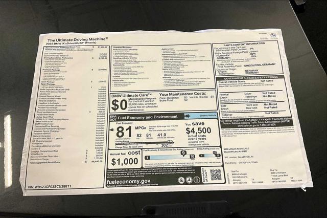 new 2025 BMW iX car, priced at $99,400