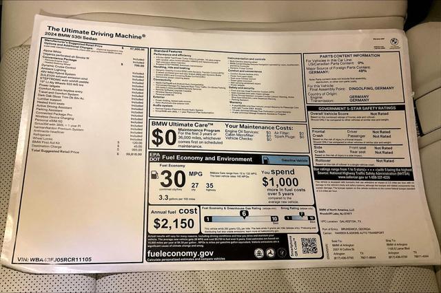 new 2024 BMW 530 car, priced at $59,810
