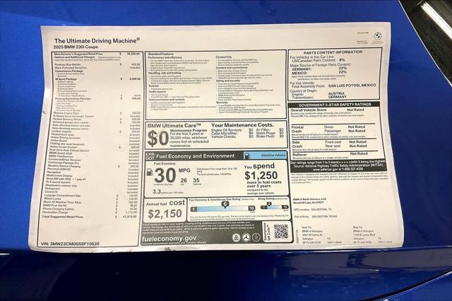 new 2025 BMW 230 car, priced at $47,970