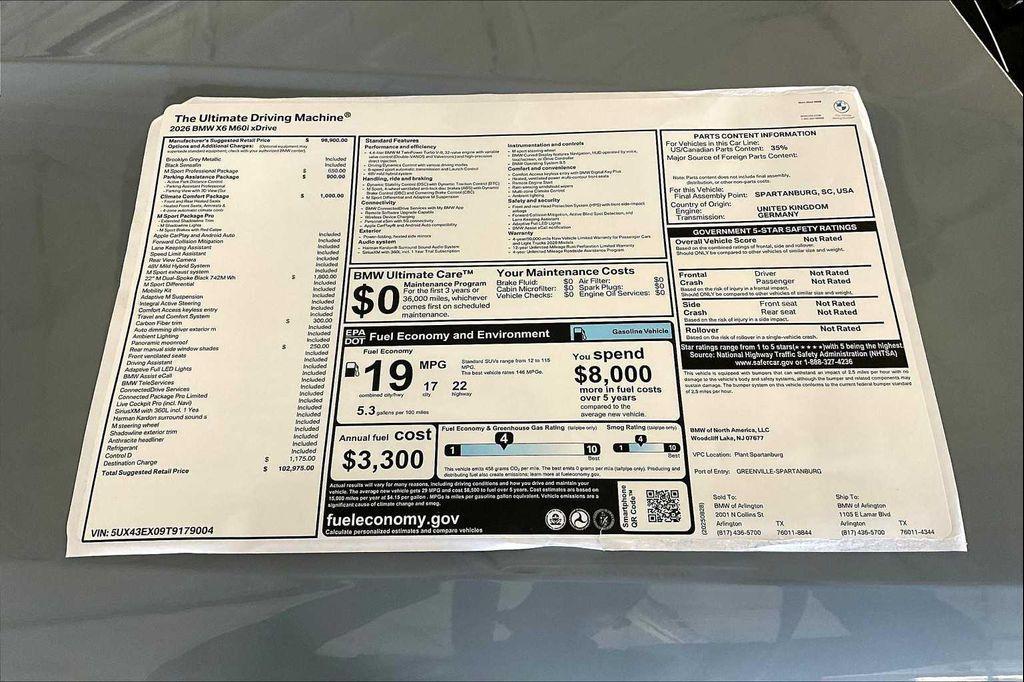 new 2026 BMW X6 car, priced at $102,975