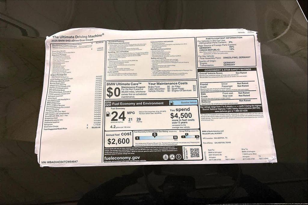 new 2026 BMW 840 car, priced at $99,625