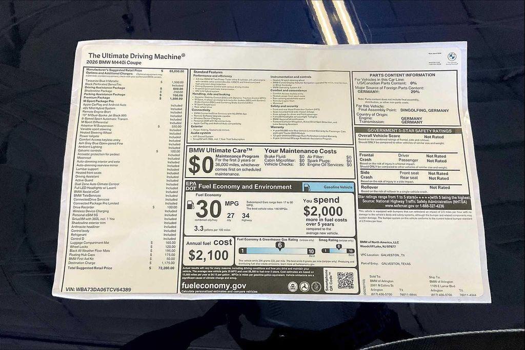 new 2026 BMW M440 car, priced at $72,280