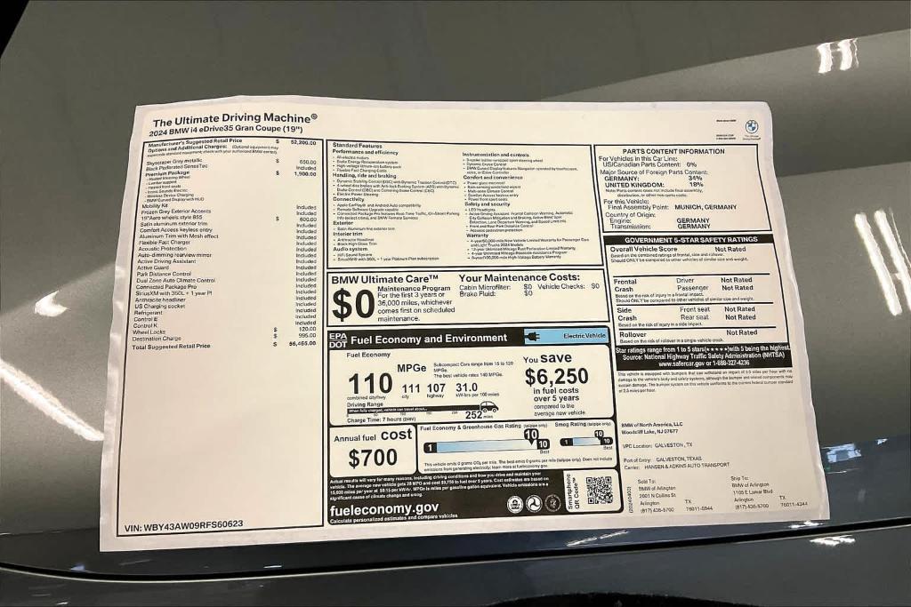 new 2024 BMW i4 Gran Coupe car, priced at $56,465