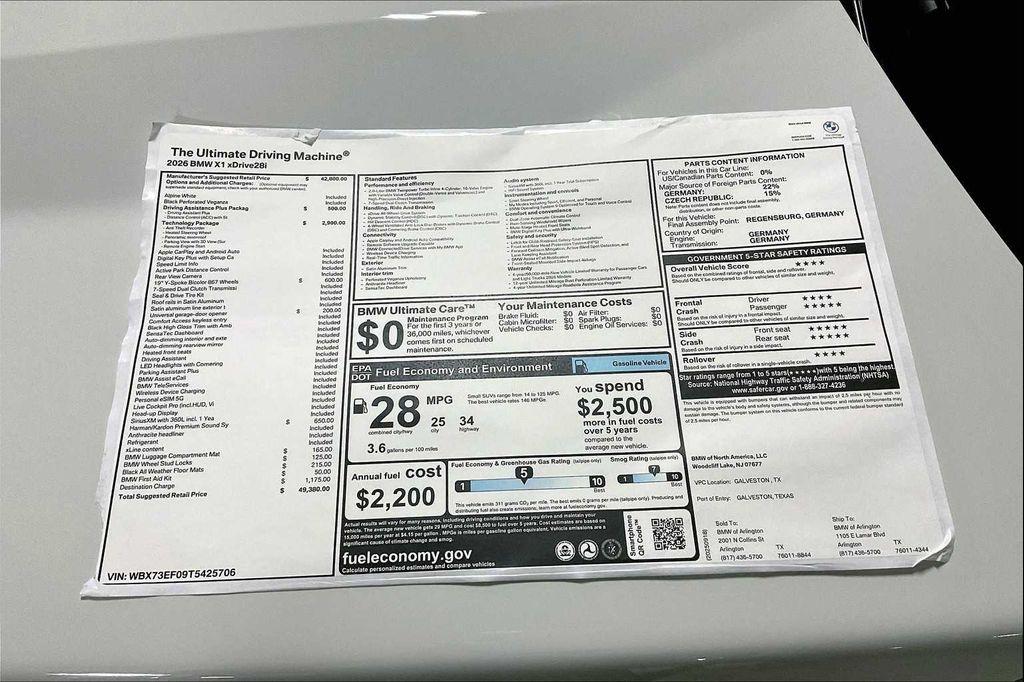 new 2026 BMW X1 car, priced at $49,380