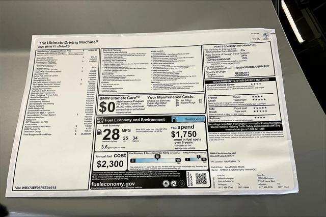 new 2024 BMW X1 car, priced at $45,380