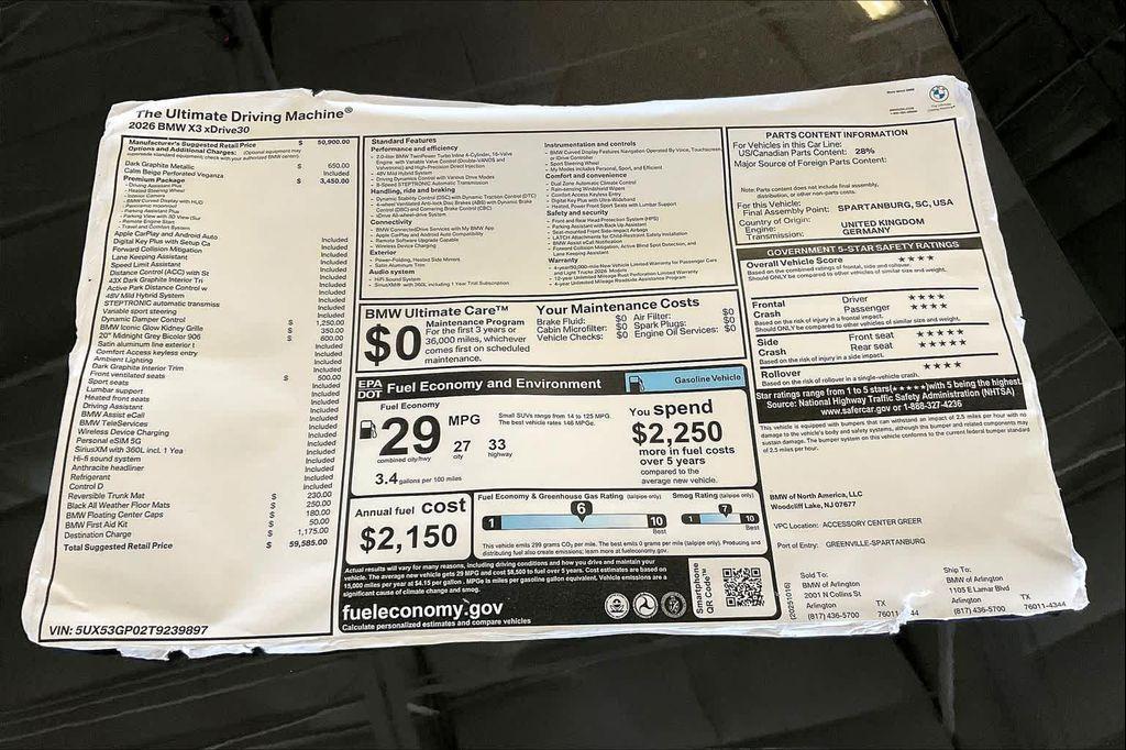 new 2026 BMW X3 car, priced at $59,585