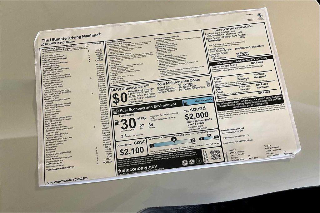 new 2026 BMW M440 car, priced at $71,430