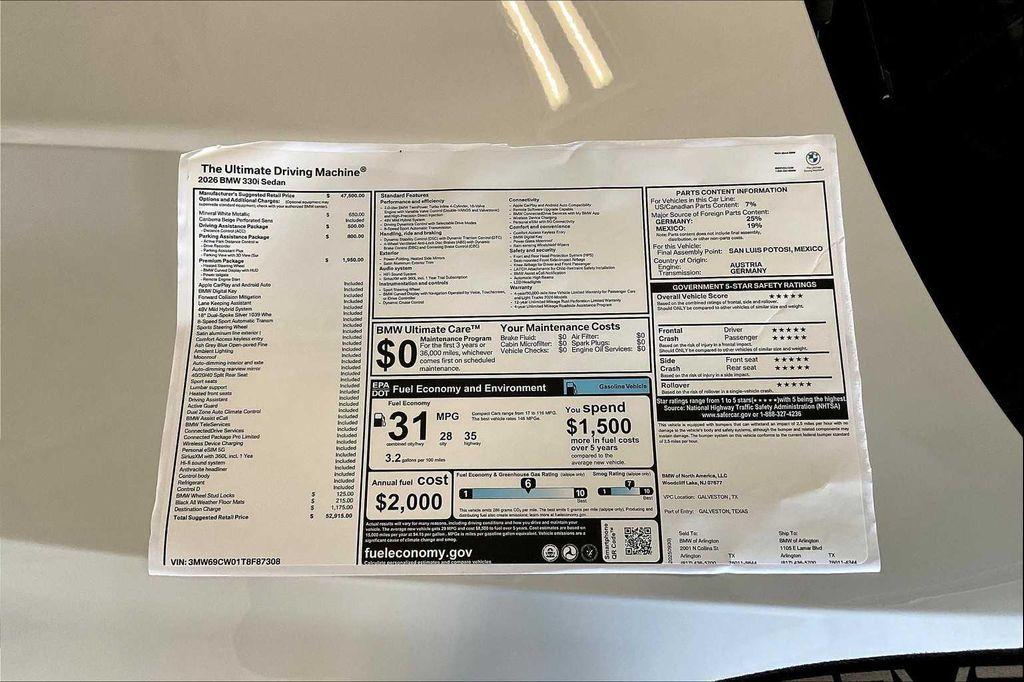 new 2026 BMW 330 car, priced at $52,915