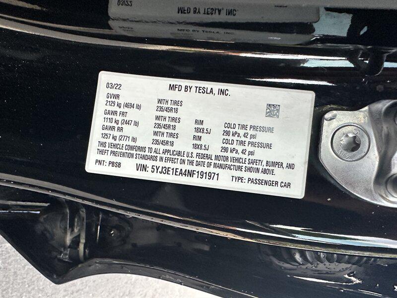 used 2022 Tesla Model 3 car, priced at $17,995