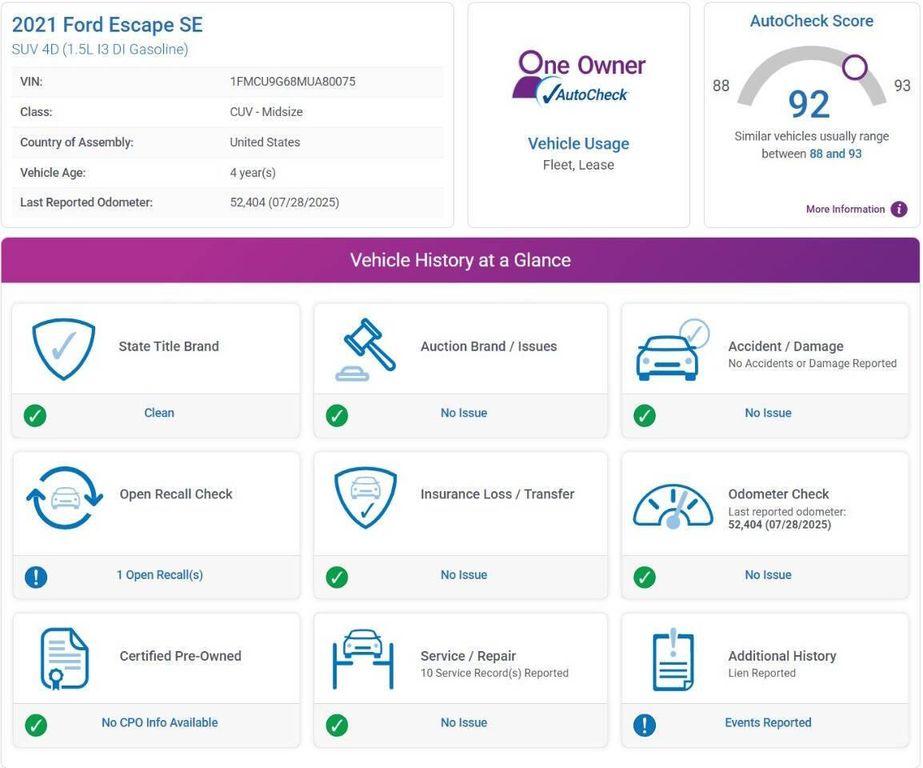 used 2021 Ford Escape car, priced at $17,985