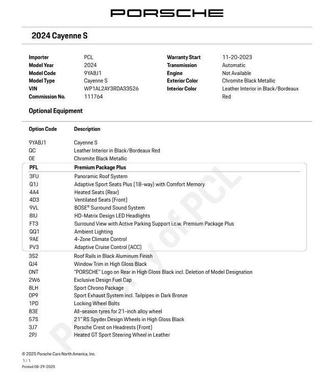 used 2024 Porsche Cayenne car, priced at $105,900