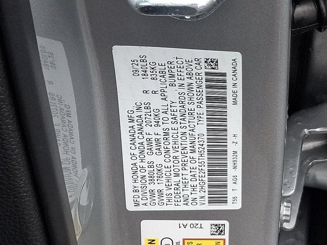 new 2026 Honda Civic car, priced at $27,790