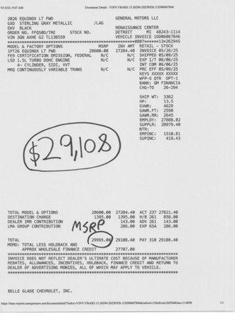 new 2026 Chevrolet Equinox car, priced at $28,784