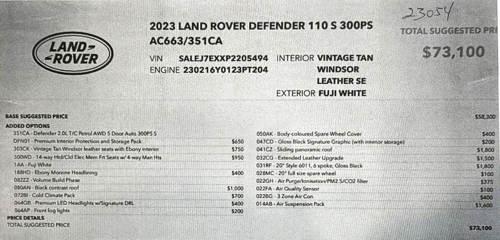 used 2023 Land Rover Defender car, priced at $51,999