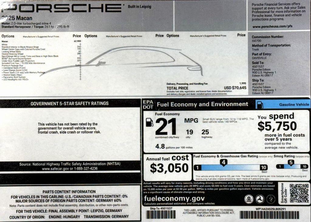 used 2025 Porsche Macan car, priced at $59,999