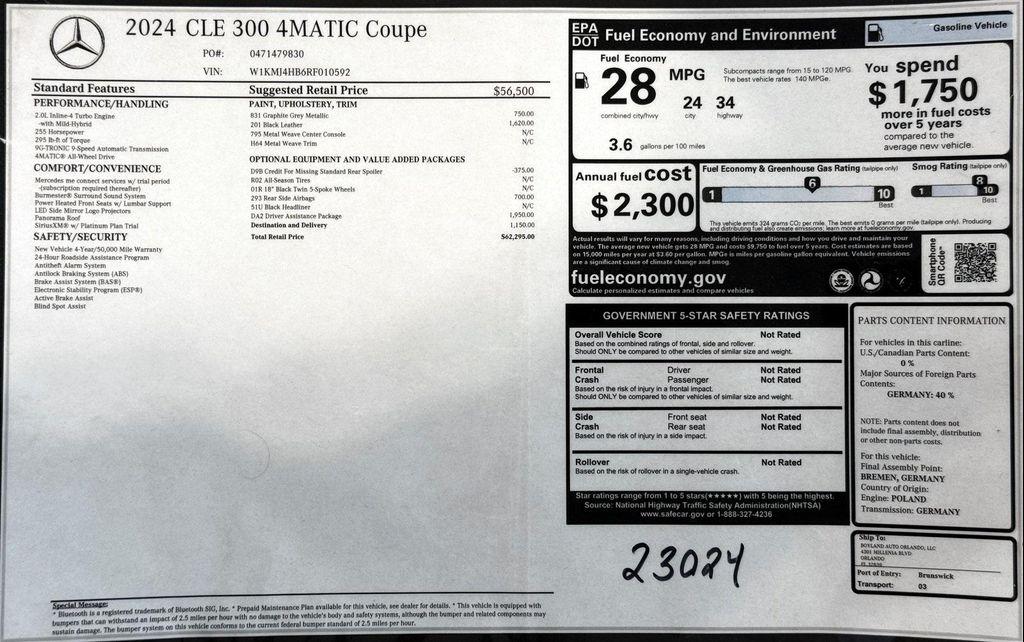 used 2024 Mercedes-Benz CLE 300 car, priced at $53,999