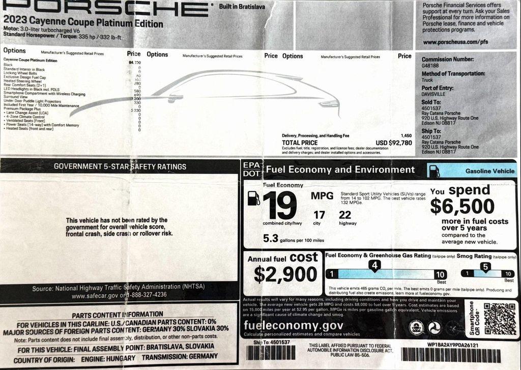 used 2023 Porsche Cayenne car, priced at $69,999