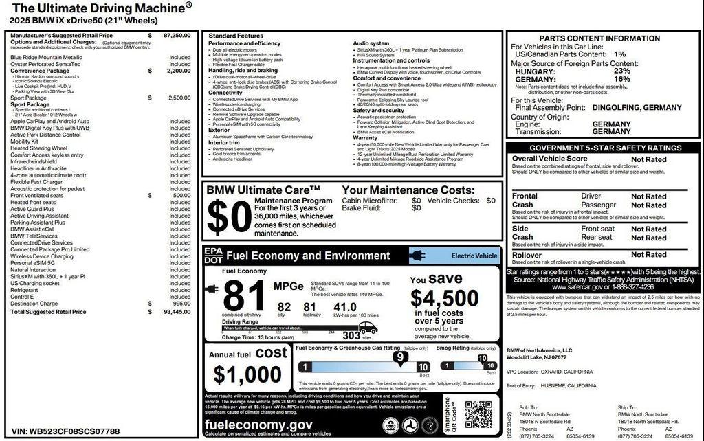 used 2025 BMW iX car, priced at $64,999