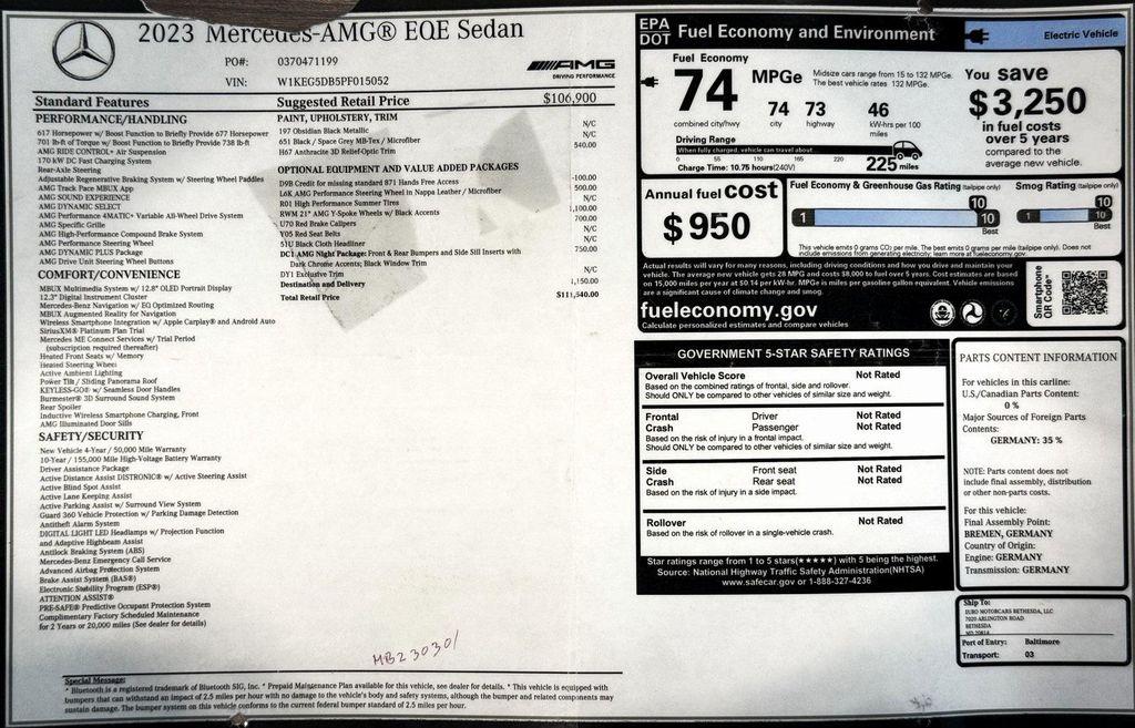 used 2023 Mercedes-Benz AMG EQE car, priced at $53,999