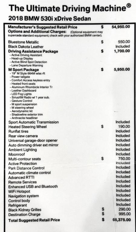 used 2018 BMW 530 car, priced at $26,999