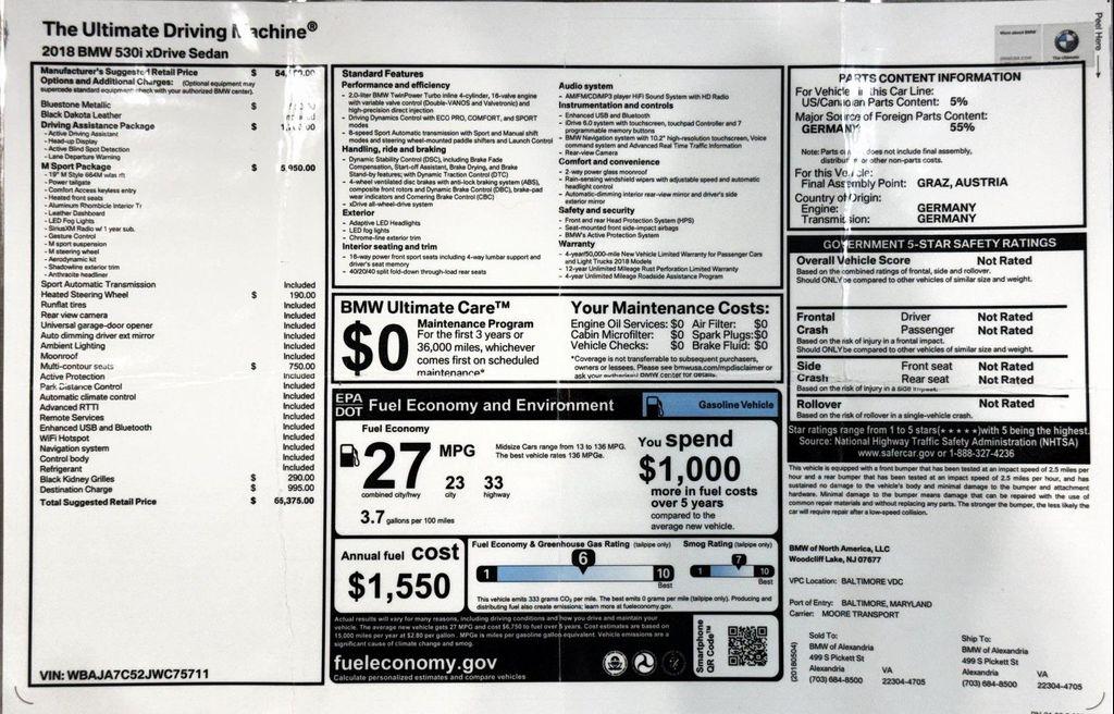 used 2018 BMW 530 car, priced at $26,999