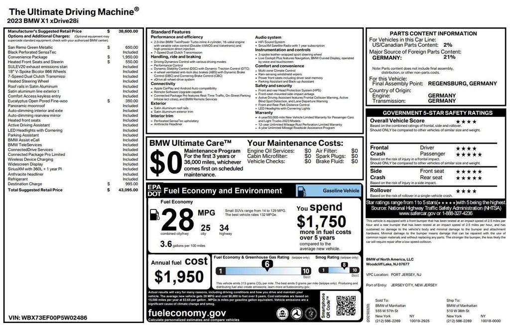 used 2023 BMW X1 car, priced at $34,999