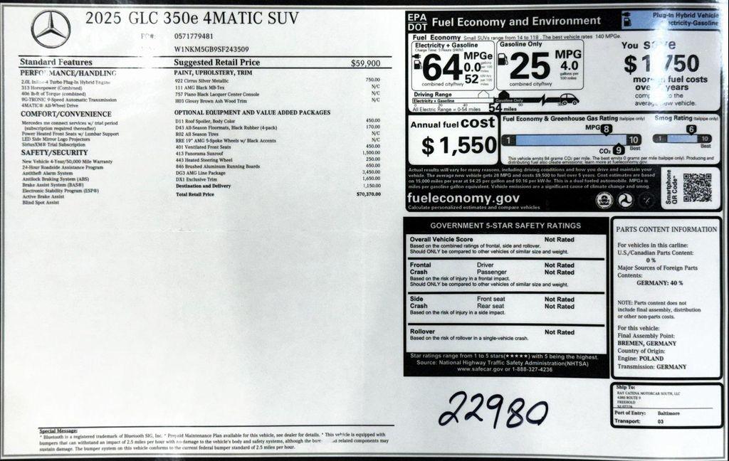 used 2025 Mercedes-Benz GLC 350e car, priced at $54,999