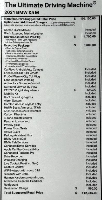 used 2021 BMW X5 M car