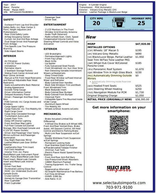used 2017 Porsche Macan car, priced at $24,999