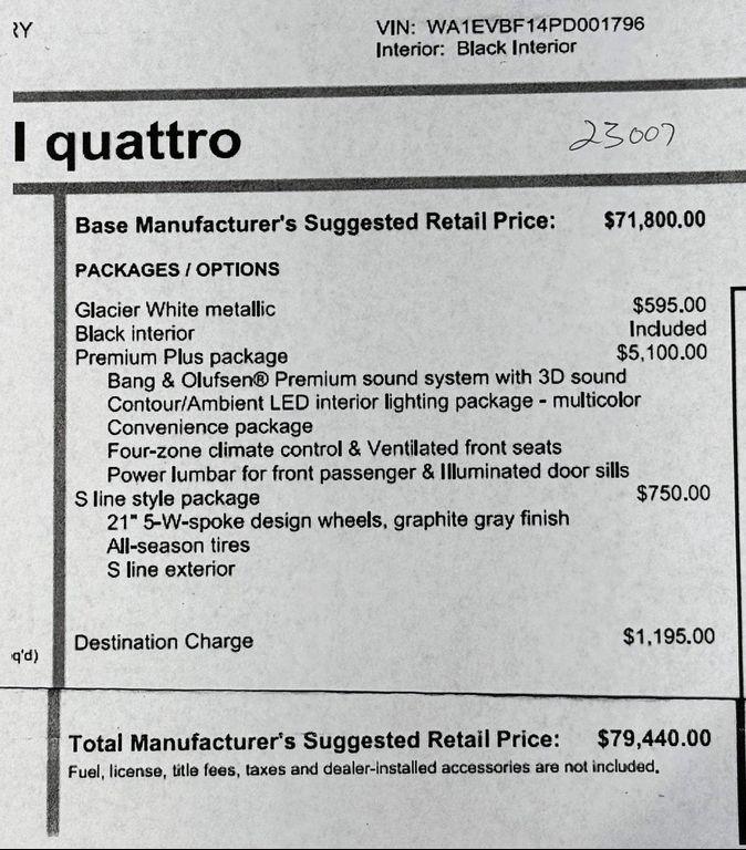 used 2023 Audi Q8 car, priced at $59,999