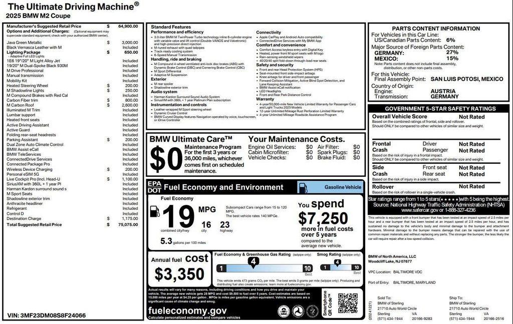 used 2025 BMW M2 car, priced at $69,999