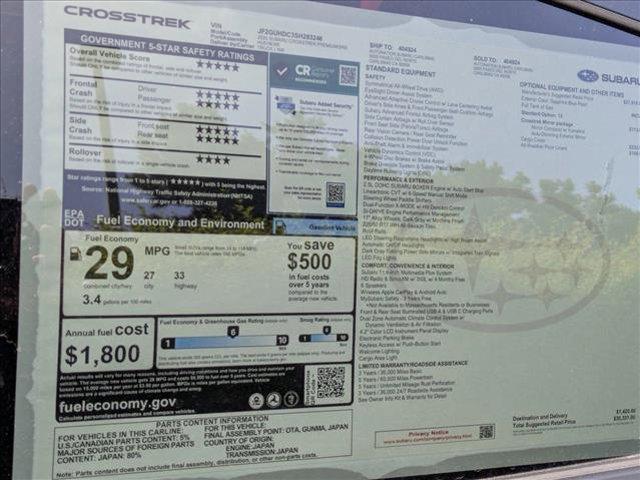 new 2025 Subaru Crosstrek car, priced at $30,331