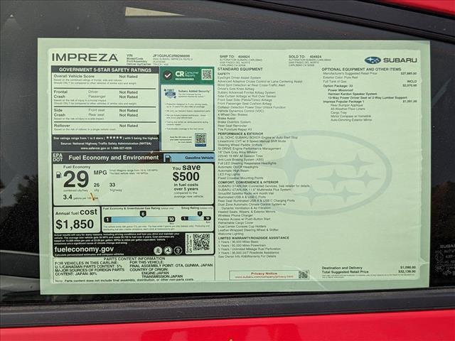 used 2024 Subaru Impreza car, priced at $26,487